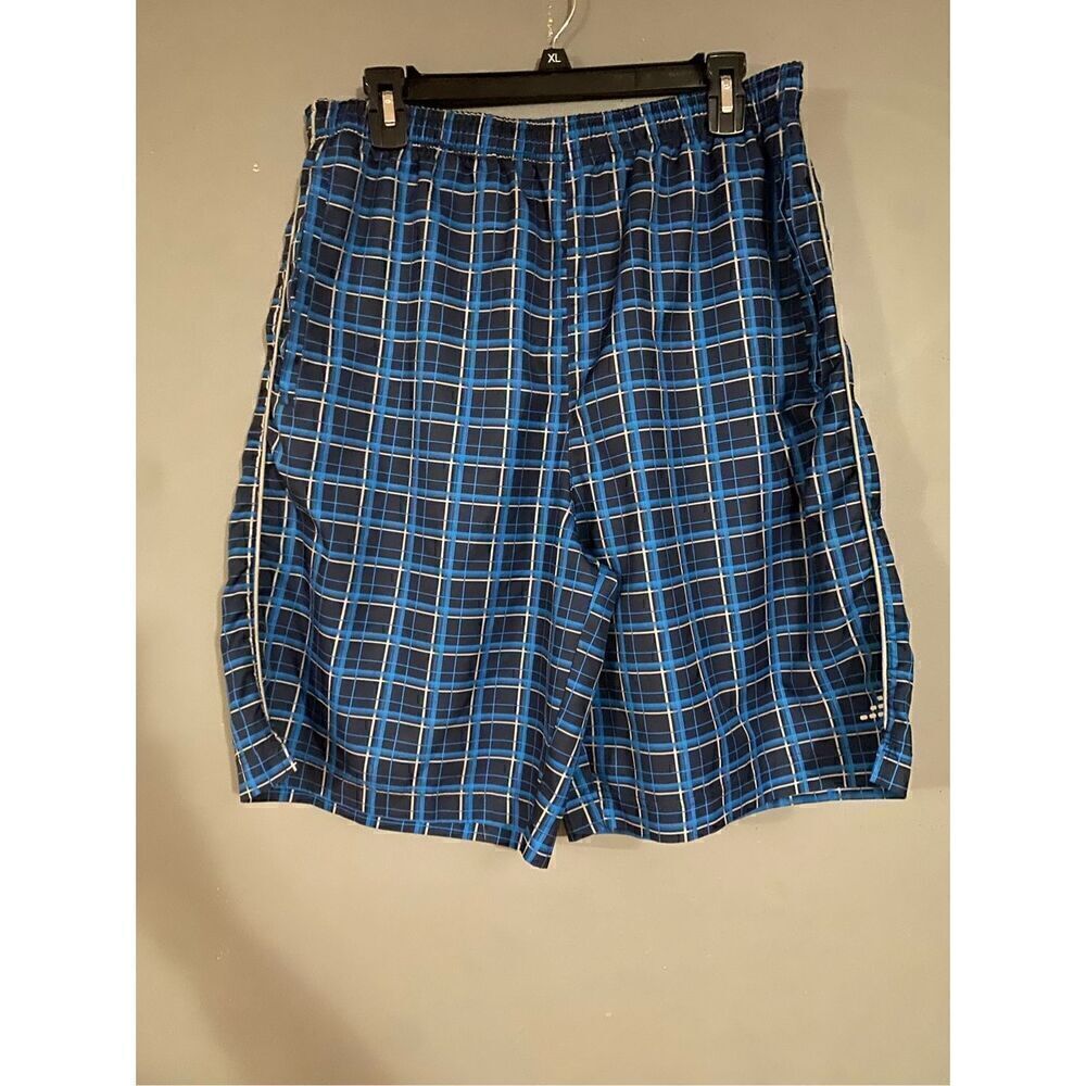 Shein Blue Plaid Polyester Shorts Size Large NWOT